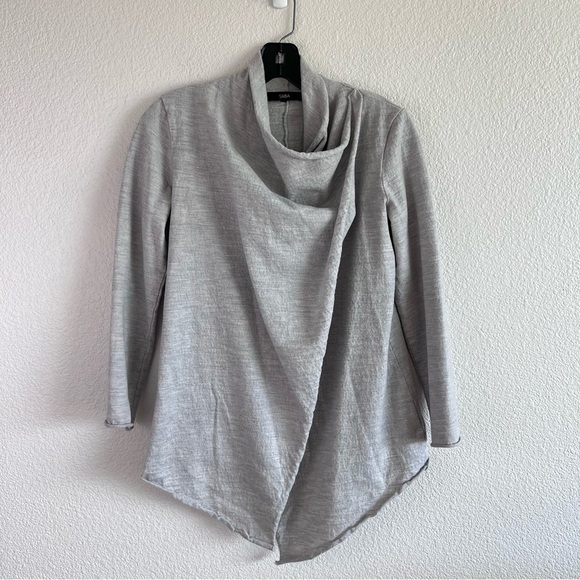 SABA Little Karlie Cardigan in Grey Marle Merino Wool - Picture 2 of 13